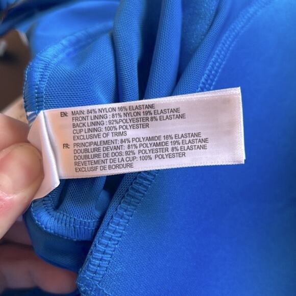 NWT City Chic Capri Ibiza blue and Absynth green sash one shoulder swimsuit, 20 - Picture 10 of 12